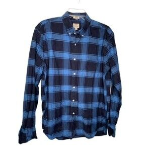 J Crew Mens Shirt size Large All Cotton Oxford Long Sleeve Button Up Slim